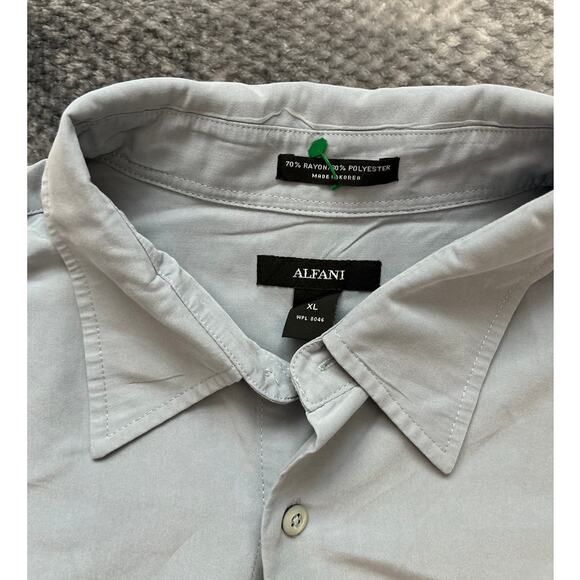 Bundle Alfani Button Down Short Sleeve Blue Beige Relaxed Fit Mens Shirt Size XL - Picture 7 of 8